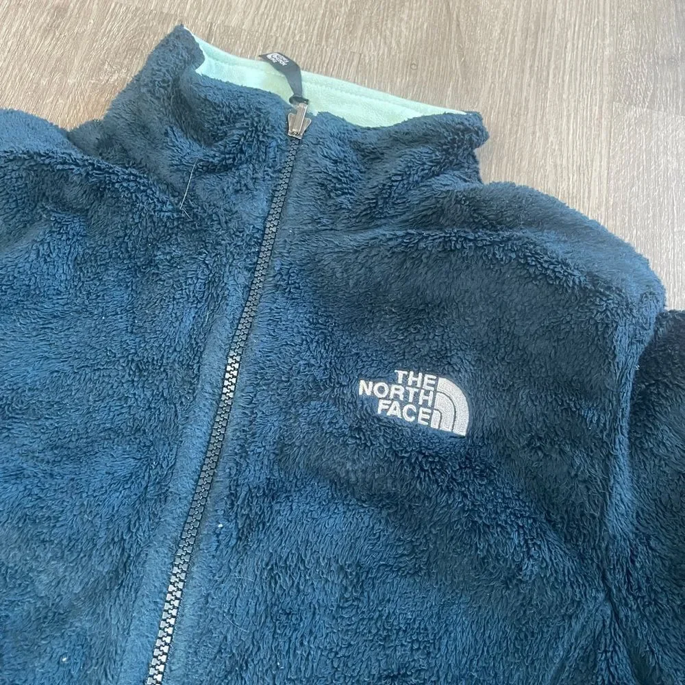 The North Face Women's Blue Fuzzy Full Zip Up Jacket Size Small Cozy - Picture 3 of 4